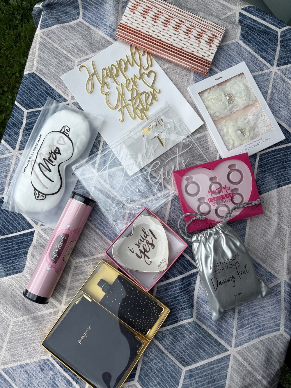 Bridal Party Gift Set - Pink, Gold & Silver Wedding Accessories
